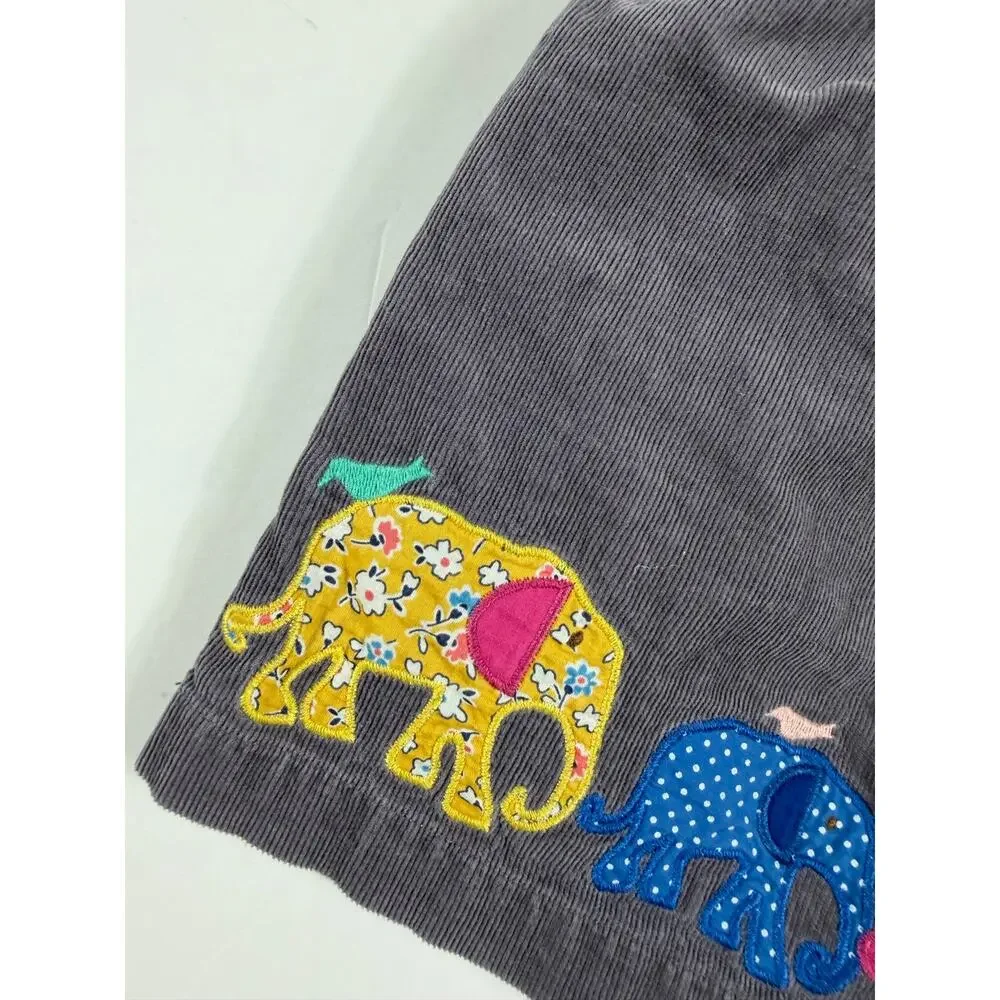 Mini Baby Boden Corduroy Elephant Applique Pinafore Dress Size 12–18 Months